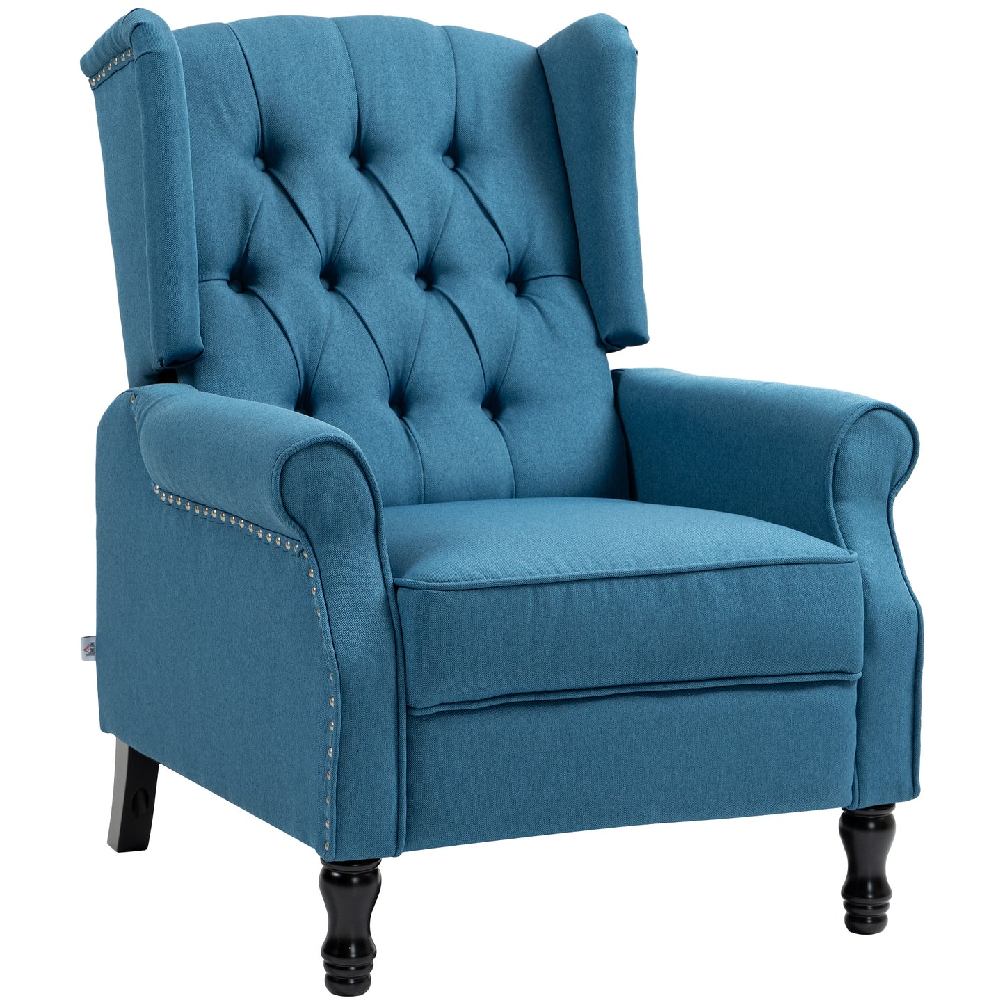 HOMCOM 150° Reclining Vintage Armchair, with footrest - Blue 4.8