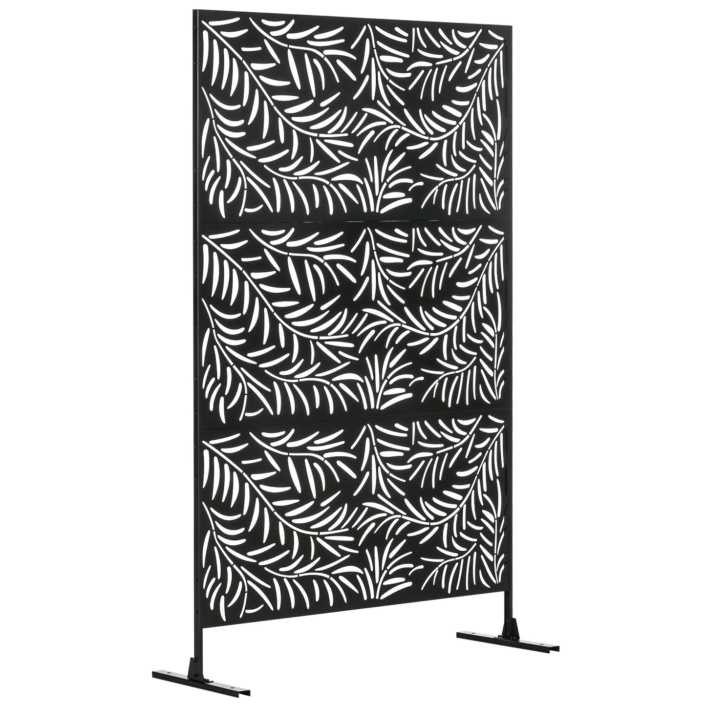 Outsunny Decorative Privacy Screen with Stand, 6.5FT Freestanding Metal Outdoor Divider, Decorative Privacy Panel with Expansion Screws for Garden Patio Pool Hot Tub, Willow Branch Style, Black #4 Top Sellingin Garden Décor 4.9