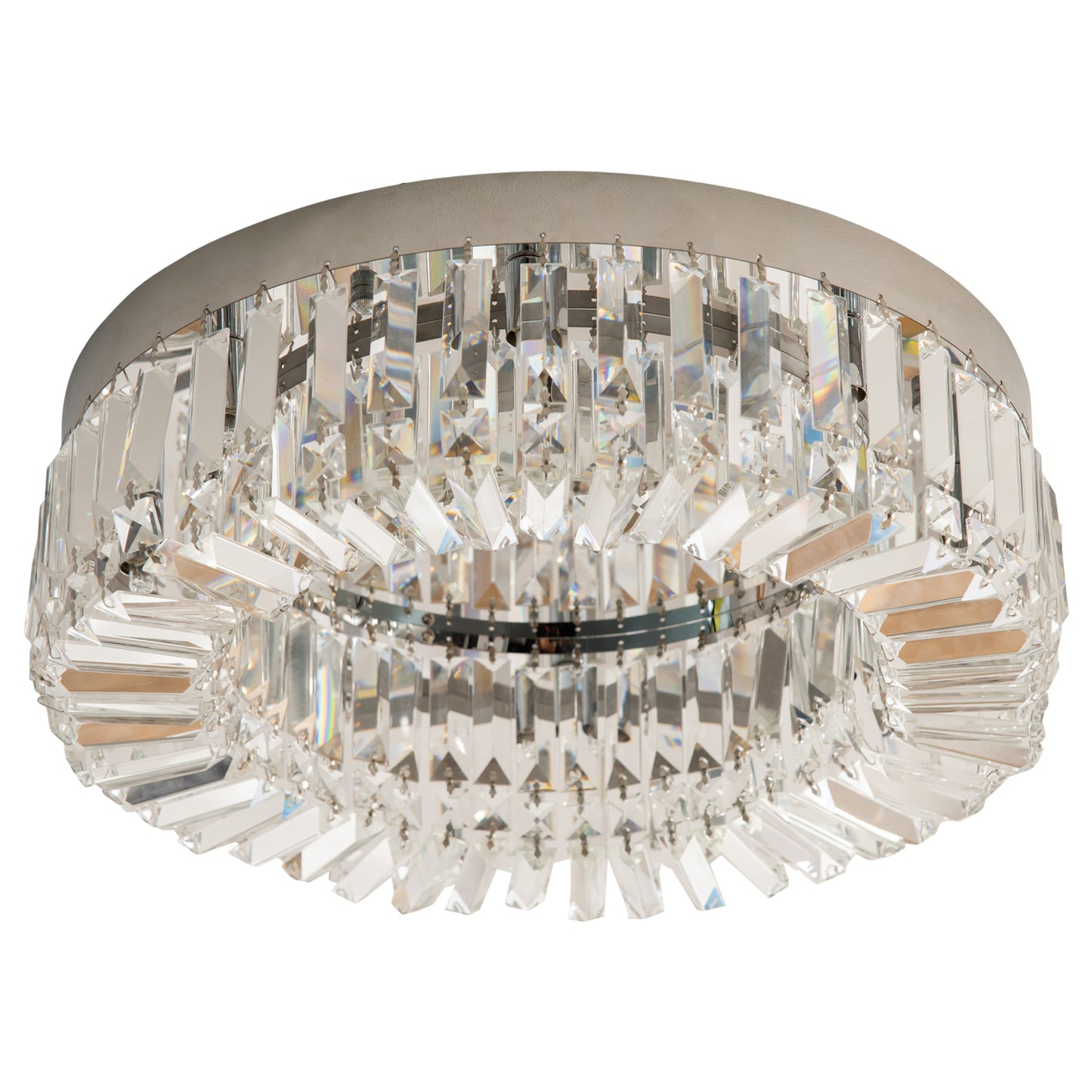 HOMCOM Crystal Ceiling Light Modern Chandeliers Stainless Steel Pendant Lights with Crystal Decorations for Living Room Bedroom Dining Room Hall Silver #6 Top Sellingin Lighting 4.9