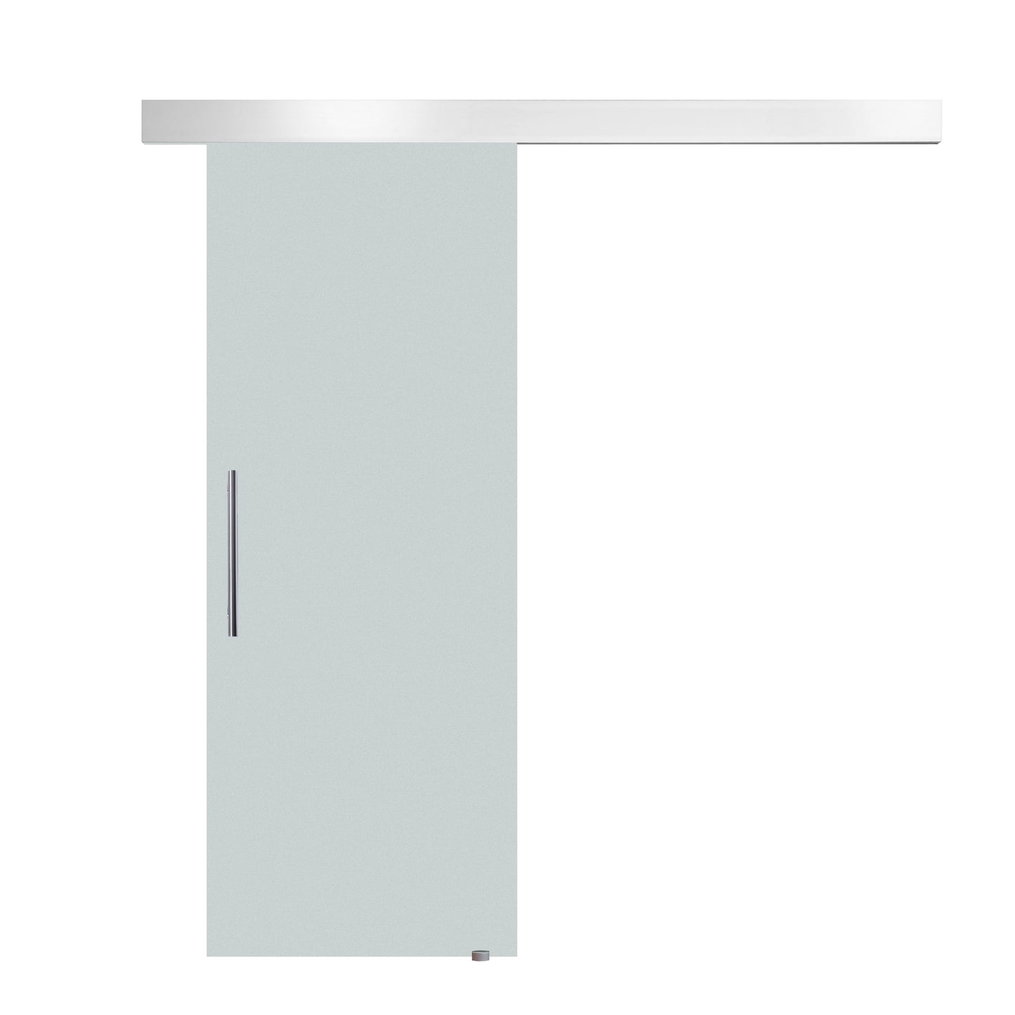 HOMCOM 90cm Modern Sliding Door Set Kit w/ Frosted Glass Door Aluminium Rail Opaque Home Decoration DIY Office Style 4.9