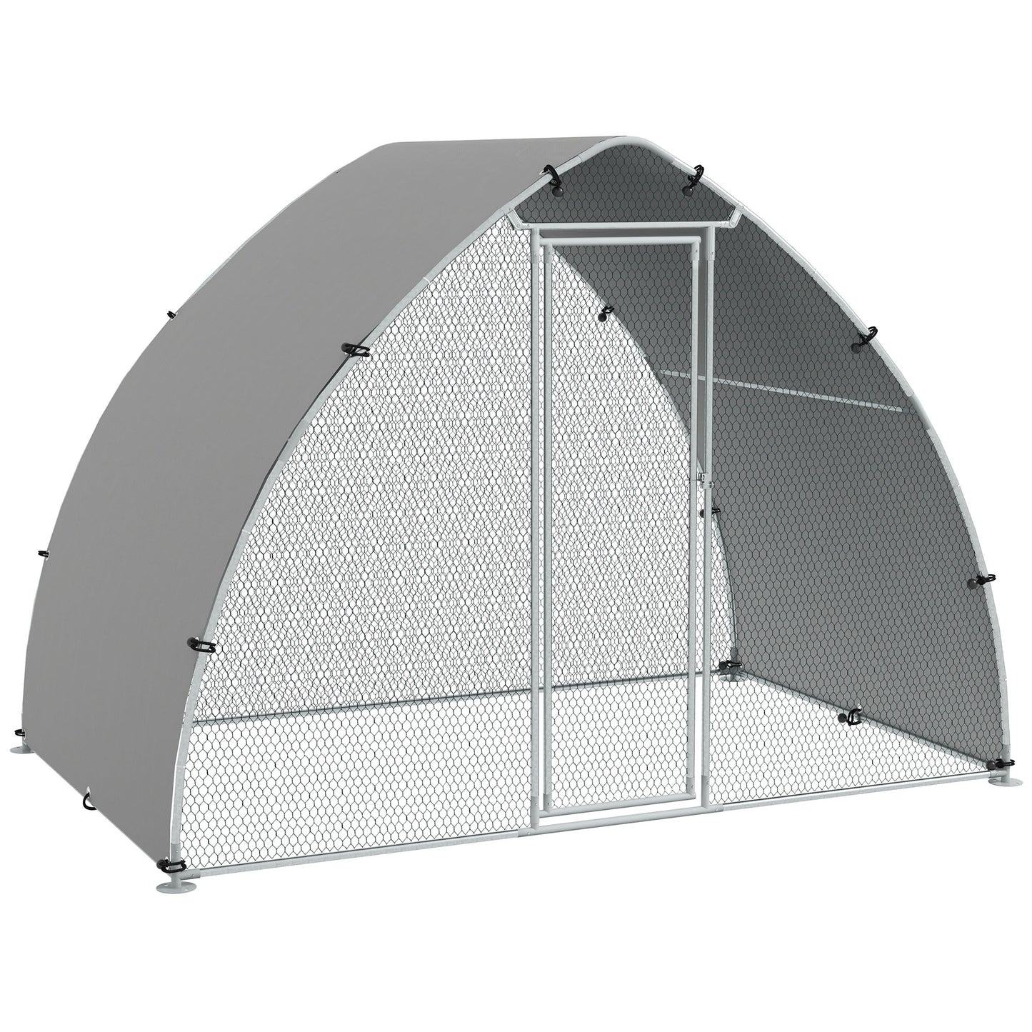 PawHut Galvanised Outdoor Chicken Coop with Cover, for 4-6 Chickens, Hens, Ducks, Rabbits, 3 x 1.9 x 2.2m - Silver Tone #10 Top Sellingin Chicken Coop 5