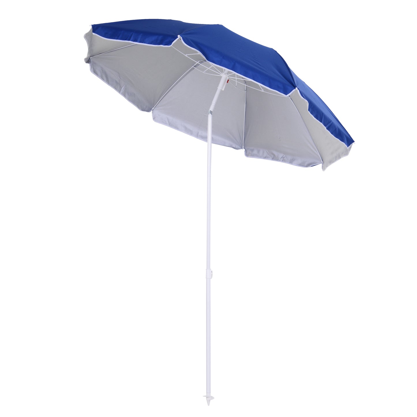Outsunny 1.7m Beach Umbrella, Portable Parasol with Tilting Function, Carry Bag, Outdoor Sunshade Shelter with 8 Ribs, Blue 4.7
