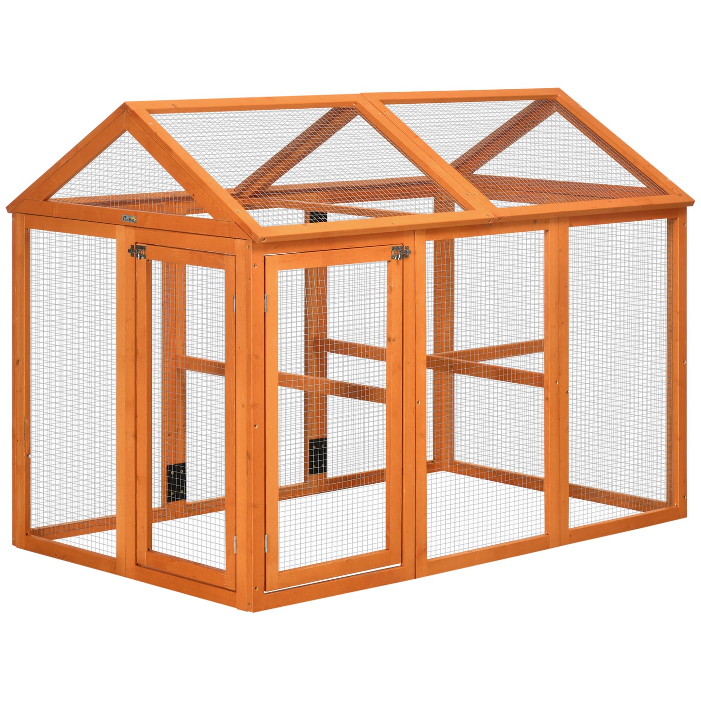 PawHut Large Chicken Run, Wooden Chicken coop, with Combinable Design - Wood Effect 4.8