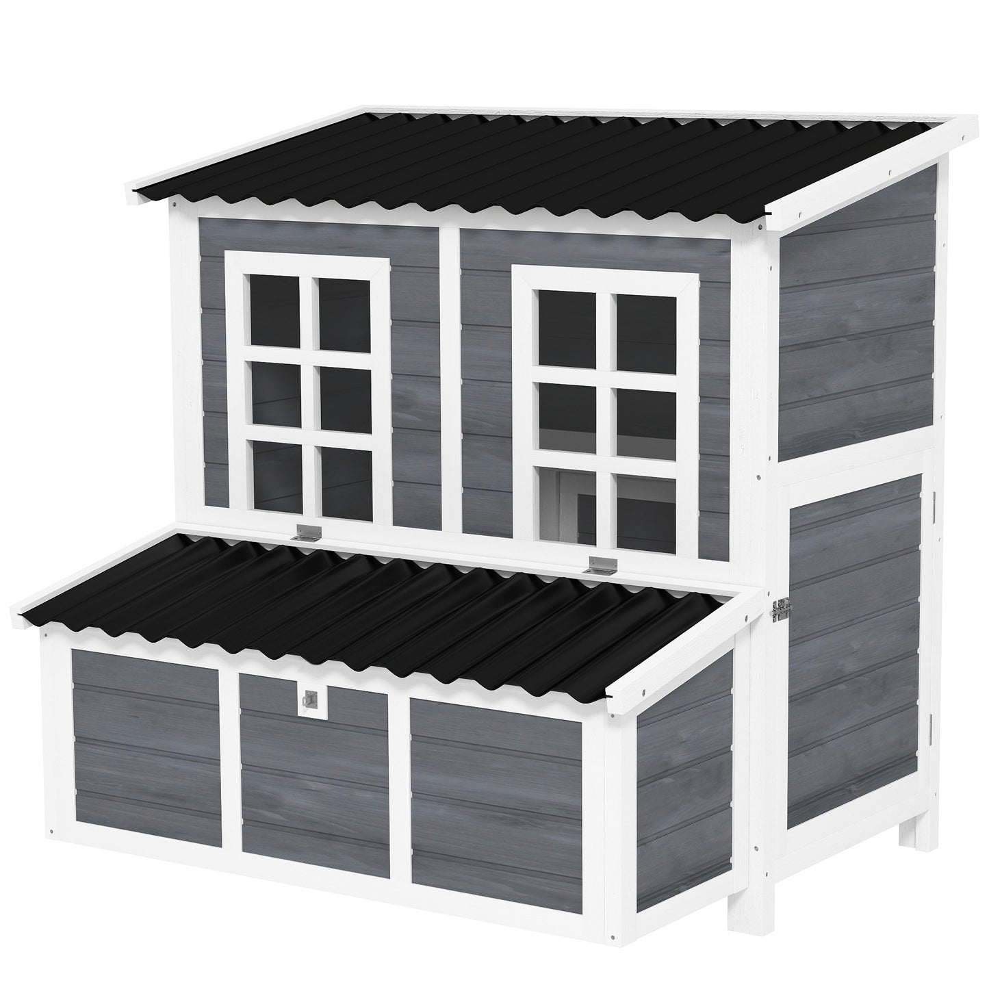 PawHut Wooden Chicken Coop with Nesting Box, Slide-Out Tray, Perches, for 4-6 Chickens, 100 x 86 x 100cm #2 Top Sellingin Pet Supplies 5