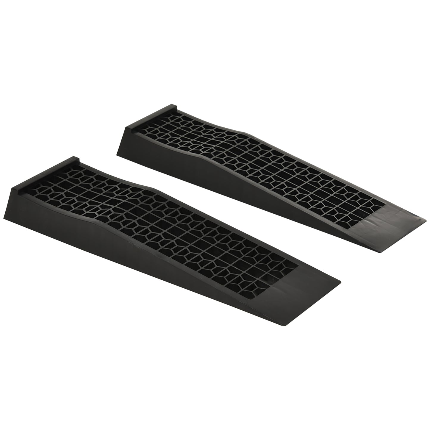 HOMCOM Pair of 2 Low Entrance Plastic Curb Ramps Anti-Slip Surface 3 Ton Capacity Garage Workshop Cars SUVs Small Vans 4.9