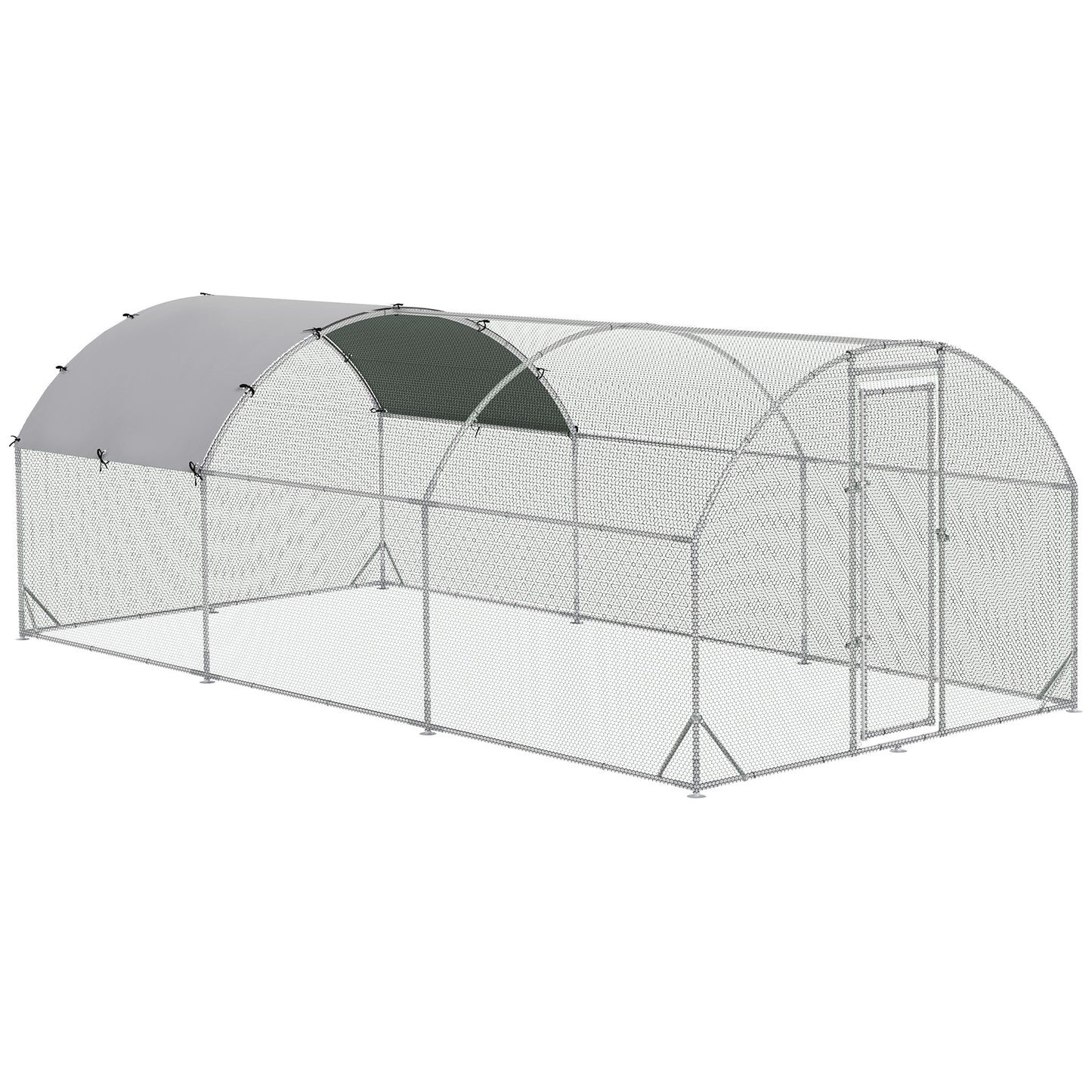 PawHut Galvanised Chicken Coop Hen House w/ Cover 5.7 x 2.8 x 2m #4 Top Sellingin Chicken Coop 4.7