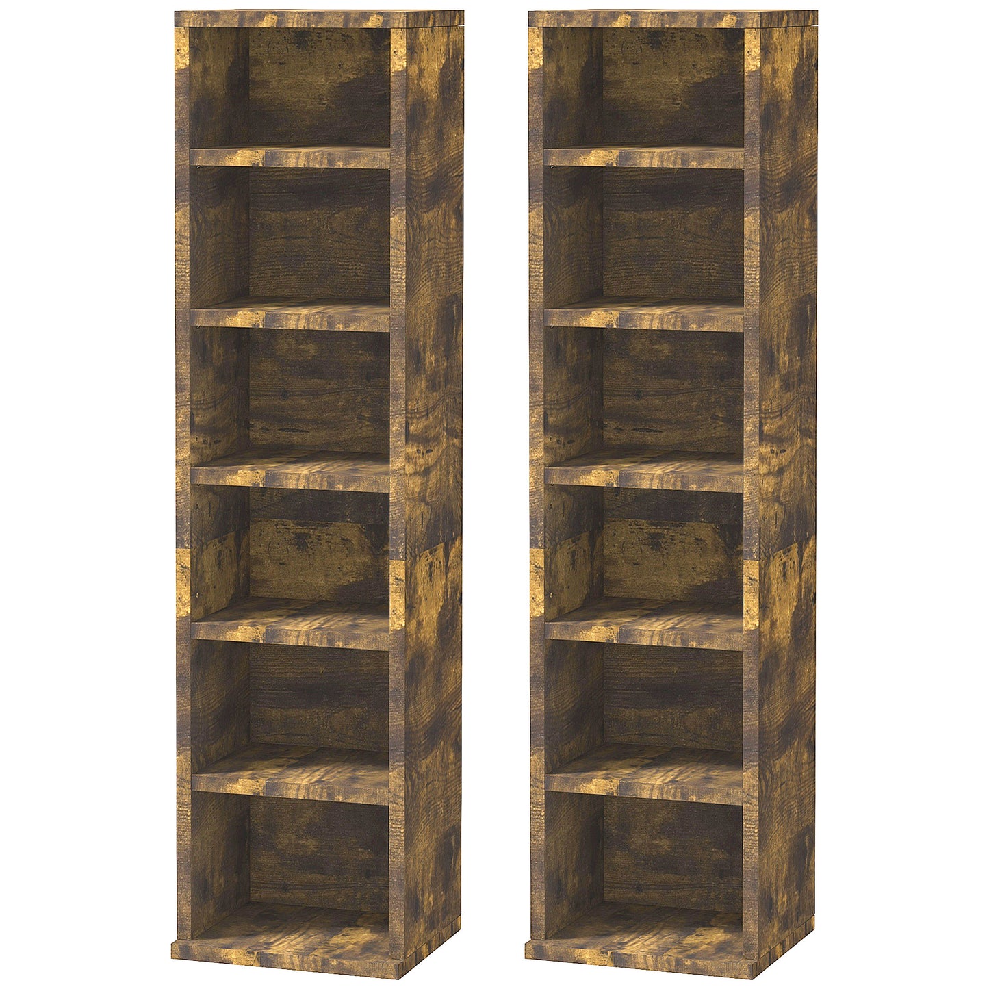 HOMCOM Set of Two 102 CD Storage Units - Mid Brown Wood-Effect #9 Top Sellingin Bookcases & Shelves 4.5