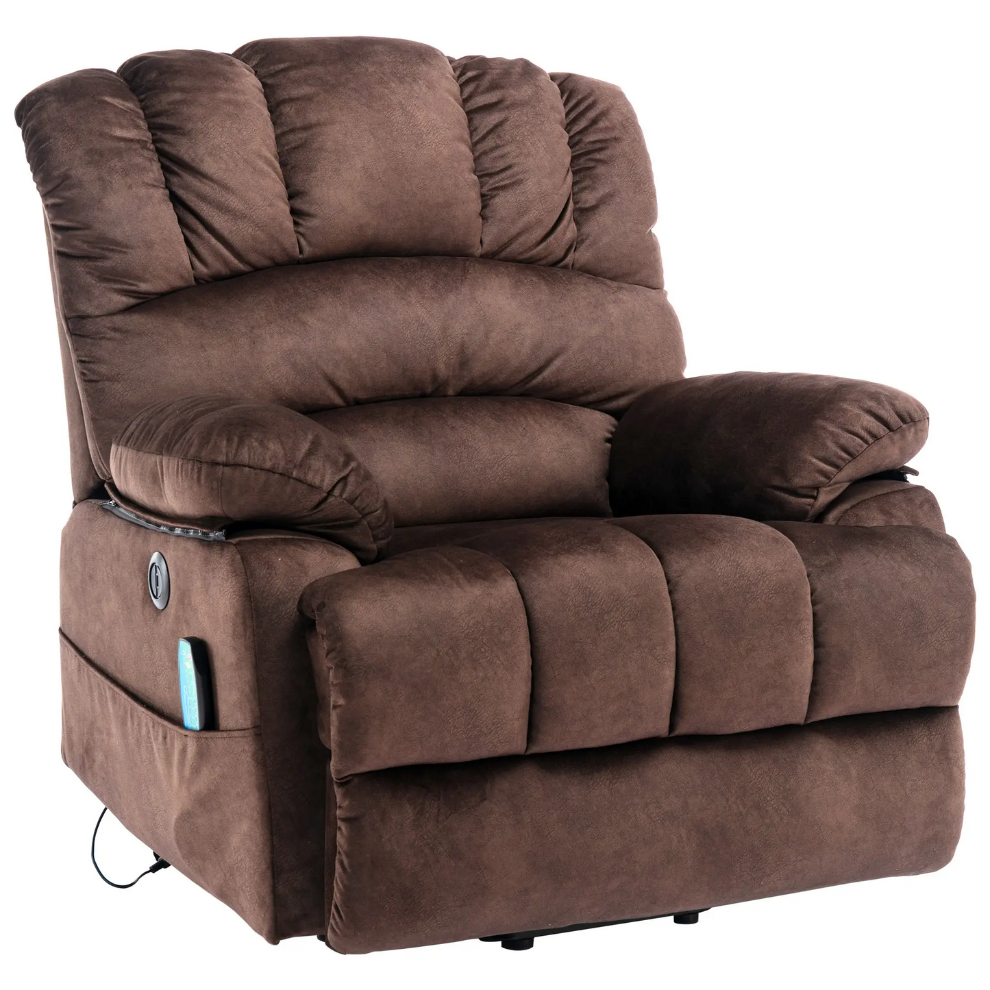 Power Lift Massage Chair with Heating Points, Side Pockets, Easy Assembly, Electric Recliner Armchair for Elderly, 103x100x106 cm, Brown