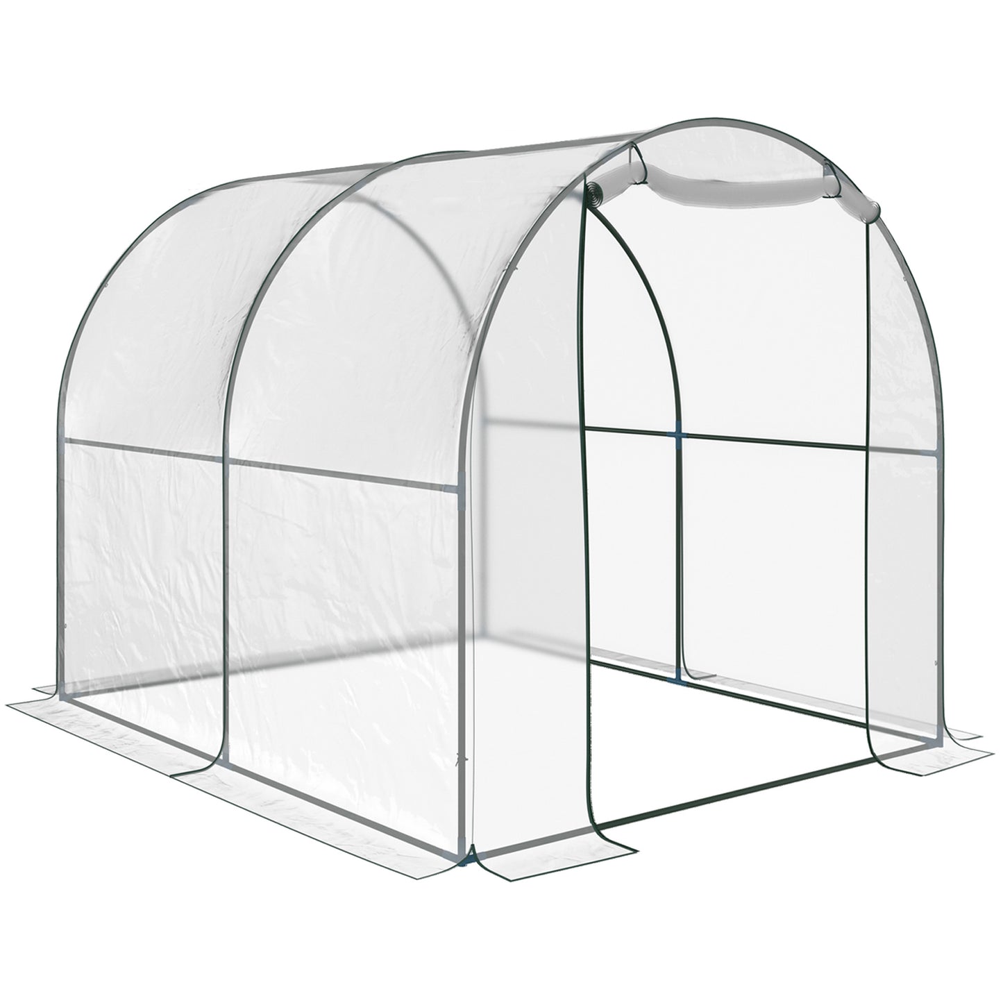Outsunny Polytunnel Greenhouse with Windows and Door, Walk in Greenhouse for Garden, Backyard (6 x 3 M) 4.7