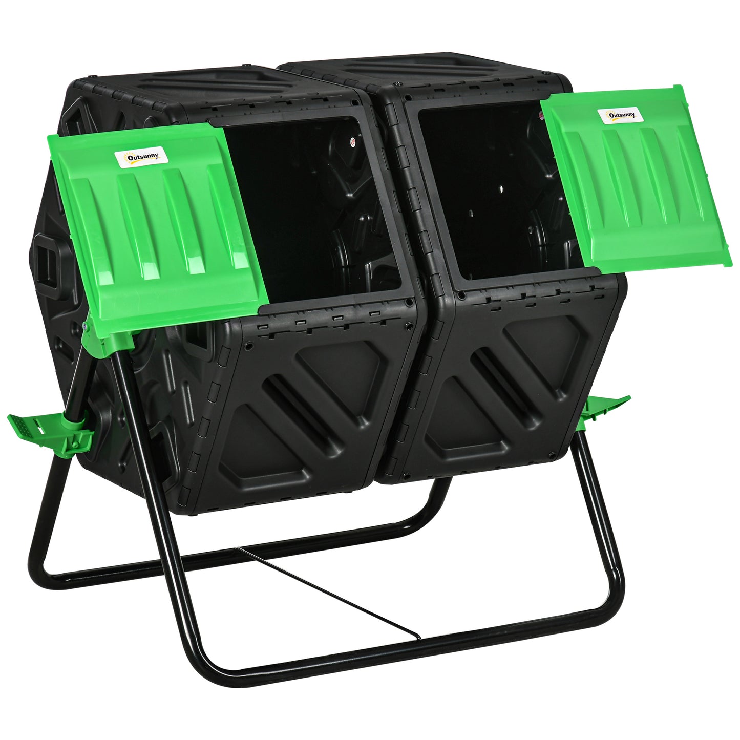 Outsunny 130L Double Chamber Composter - Black 4.9