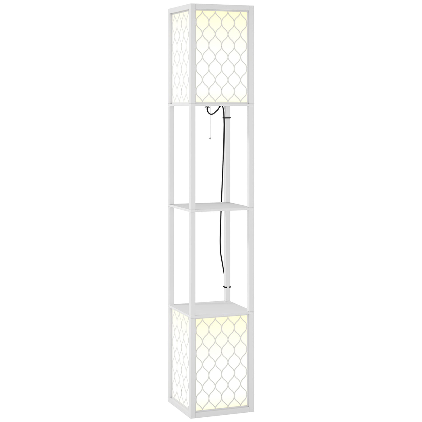 HOMCOM Duo Light Floor Shelves - White #9 Top Sellingin Lighting