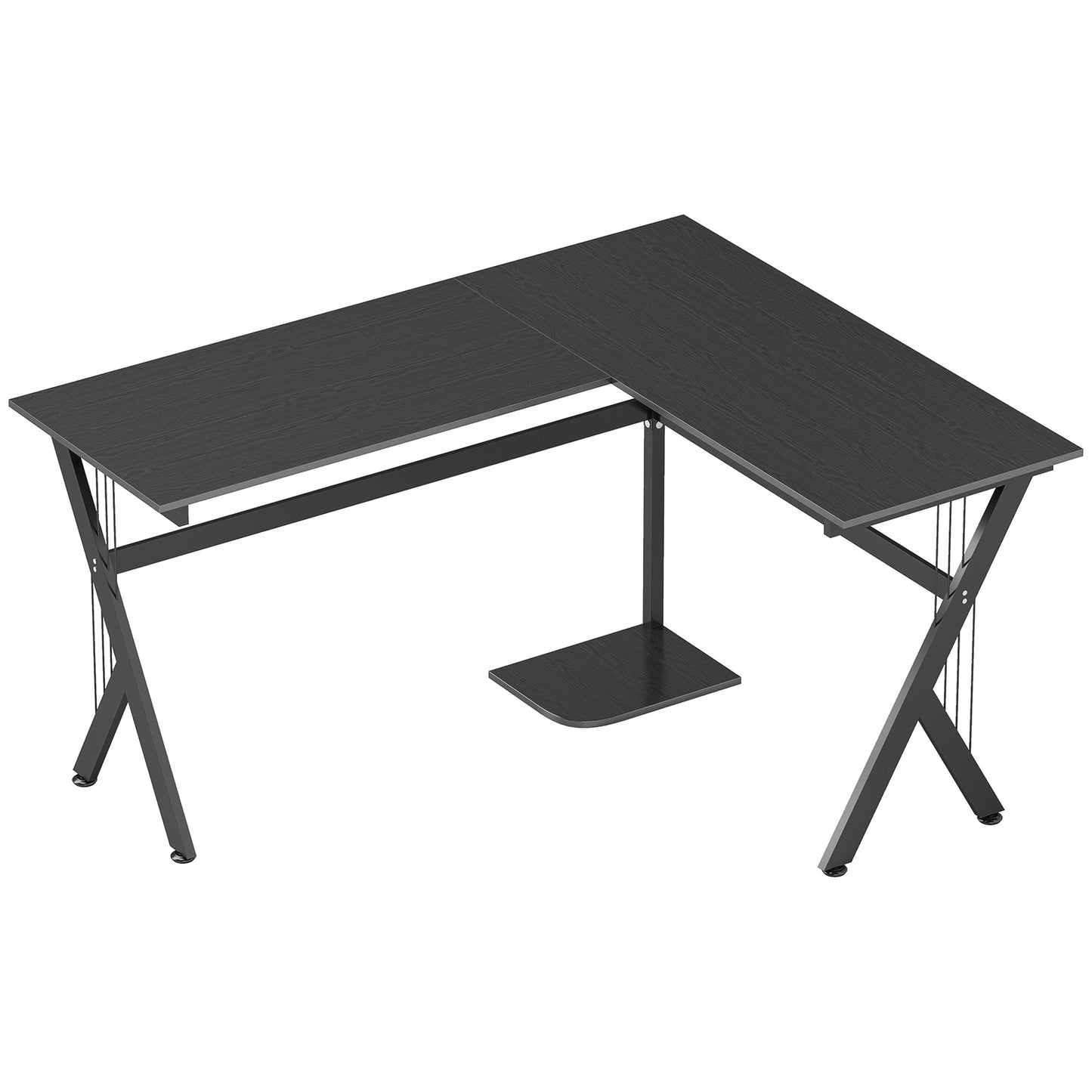 HOMCOM L Shaped Gaming Desk, 155 x 130cm Corner Computer Desk with CPU Stand for Home Office, Study Workstation, Black #7 Top Sellingin Office Desks 4.9