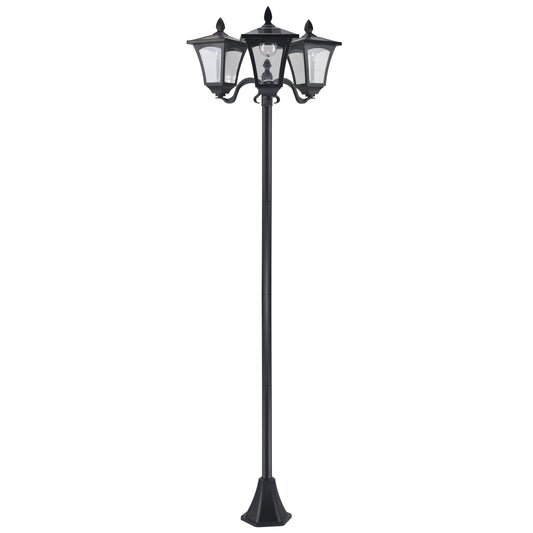 Outsunny 1.8m Traditional Victorian Style 3 Way Head Outdoor Garden Solar Post Lamp Sensor Dimmable LED Lantern Bollard Pathway IP44 – Black #7 Top Sellingin Garden Lighting 4.8