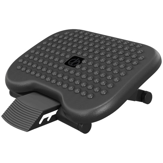HOMCOM Footrest Adjustable Height & Angle Tilting Platform Home Office Foot Rest Black #7 Top Sellingin Office Accessories 5