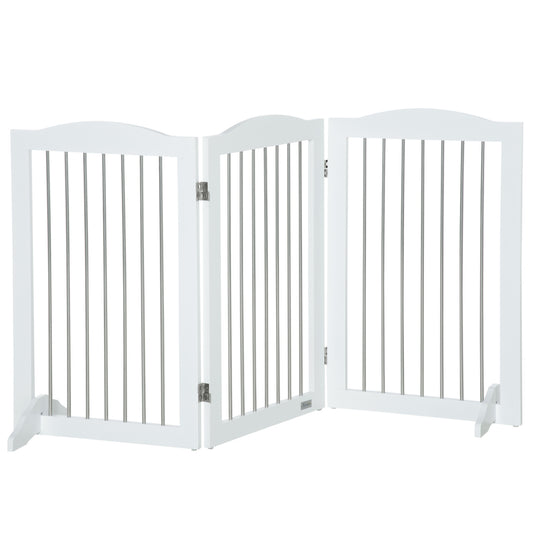 PawHut Foldable Dog Gate, Freestanding Pet Gate, with Two Support Feet, for Staircases, Hallways, Doorways - White #10 Top Sellingin Dog Gates 4.5