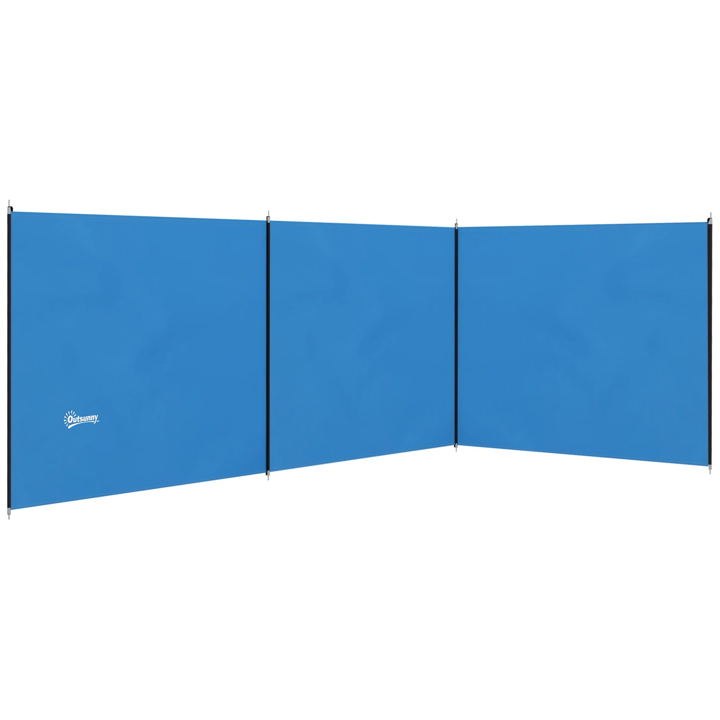 Outsunny 5 Pole Camping Windbreaks, Beach Wind Shield Shelter with Carry Bag and Steel Poles, Outdoor Caravan Privacy Shield, 540cm x 150cm, Blue #8 Top Sellingin Outdoor Gear 4.5
