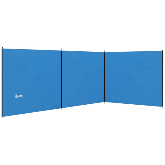 Outsunny 5 Pole Camping Windbreaks, Beach Wind Shield Shelter with Carry Bag and Steel Poles, Outdoor Caravan Privacy Shield, 540cm x 150cm, Blue #10 Top Sellingin Outdoor Gear 4.5
