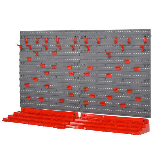 DURHAND 54 Pcs On-Wall Tool Equipment Holding Pegboard Home DIY Garage Organiser DIY w/ 50 Pegs 2 Shelves #8 Top Sellingin Tool Boxes 4.7