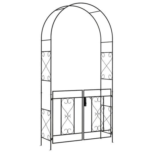 Outsunny Decorative Garden Arch, with Gate - Black #9 Top Sellingin Garden Arches 4