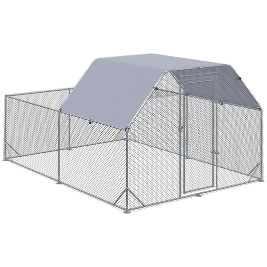 PawHut Walk In Chicken Run Chicken Coop with Roof Outdoor for 10-12 Chickens, Hen House, Duck Pen, 2.8 x 3.8 x 2 m 4.5