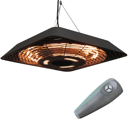 Outsunny 2000W Electric Hanging Patio Heater Ceiling Mounted Halogen Heating Indoor Outdoor with Remote Control Aluminium #5 Top Sellingin Fire Pits & Patio Heaters 4.6