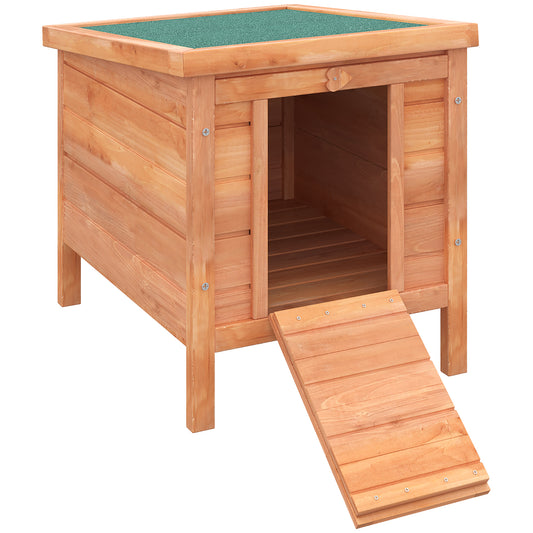 PawHut Wooden Rabbit Hutch Outdoor, Guinea Pig Hutch, Rabbit Hideaway, Cat House, Bunny Cage Small Animal House 51 x 42 x 43 cm, Natural #8 Top Sellingin Rabbit Hutch 4.7