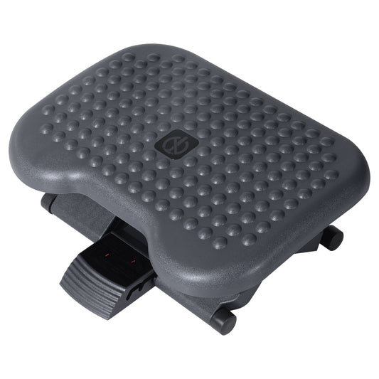 HOMCOM Footrest Adjustable Height & Angle Tilting Platform Home Office Foot Rest Charcoal Grey 4.7