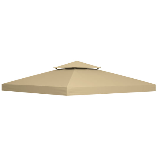 Outsunny 3(m) Gazebo Top Cover Double Tier Canopy Replacement Pavilion Roof Deep Beige #8 Top Sellingin Gazebo & Marquees 4.8