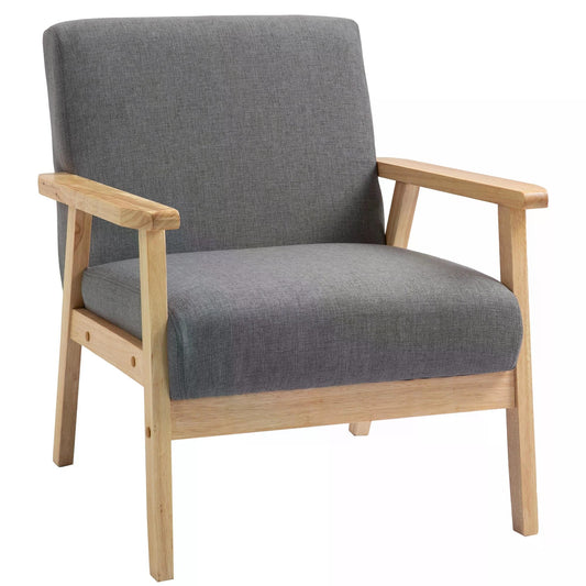 HOMCOM Minimalistic Wooden Frame Accent Chair, with Padded Seat #6 Top Sellingin Armchairs & Massage Chairs 4.8