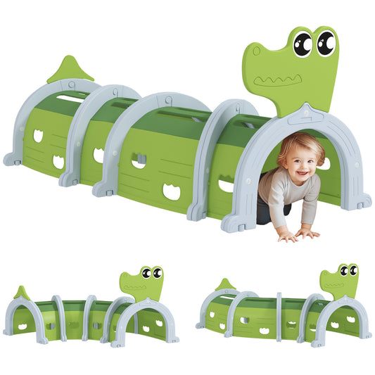AIYAPLAY Crocodile Design Kids Play Tunnel for Ages 3-6 Crawl and Climb #4 Top Sellingin Baby Products