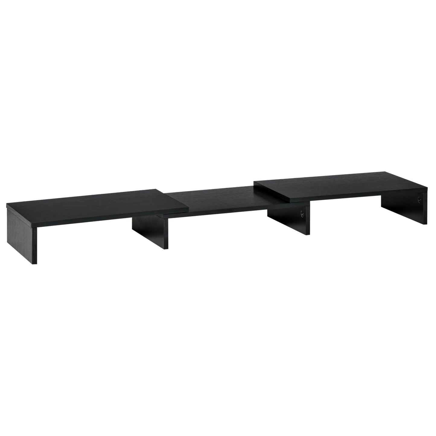 Vinsetto Dual Monitor Stand Riser with Adjustable Length and Angle, Screen Riser for Laptop, Computer, PC, Printer, TV, Black 4.8