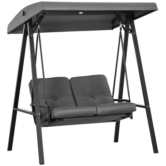 Outsunny Two-Seater Garden Swing Bench, with Adjustable Canopy - Dark Grey #5 Top Sellingin Garden Furniture 5
