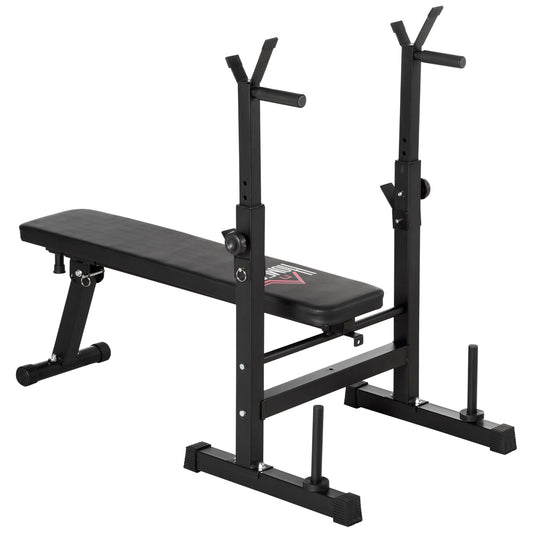 HOMCOM Adjustable Weight Bench, Foldable Bench, with Barbell Rack, Black #8 Top Sellingin Weight Benches 4.8