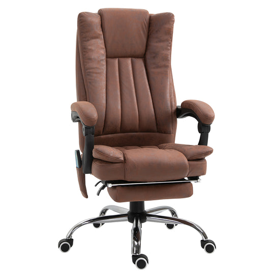 Vinsetto Office Chair with Massage and Heat, Microfibre Reclining Computer Desk Chair with Footrest and Adjustable Height, Swivel Wheels for Home Office, Brown #9 Top Sellingin Office Chairs 5