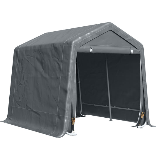 Outsunny 9 X 7.5ft Temporary Outdoor Equipment Shed - Dark Grey 4.8