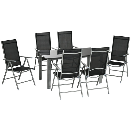 Outsunny Four-Piece Minimalistic Garden Sofa Set - Black 5