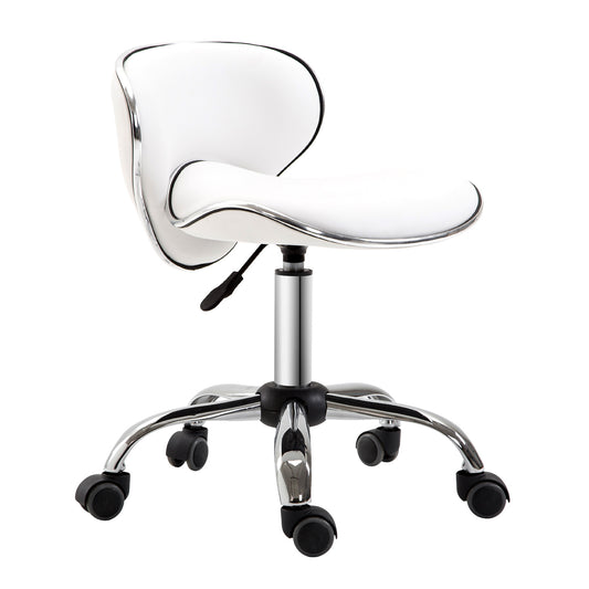 HOMCOM Adjustable Rolling Swivel Beauty Salon Chair, Stool for Spa, Technician - White 5