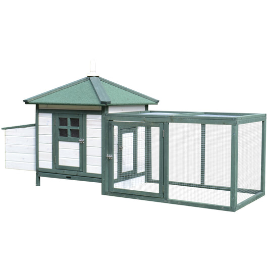 PawHut Chicken Coop, Small Animal Pet cage w/ Nesting Box, Wooden Outdoor Run, Green #8 Top Sellingin Chicken Coop 4.8