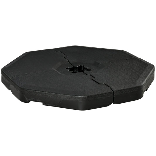Outsunny Detachable Patio Umbrella Base, Cantilever Parasol Base Stand Outdoor Umbrella Weights, Filled with Sand and Water up to 140KG, Black 4