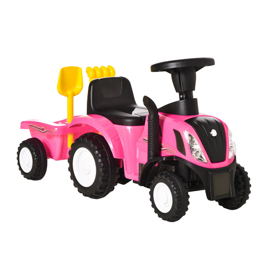 HOMCOM Ride-On Tractor, Toddler Walker, Foot-to-Floor Slide, for Ages 1-3 Years - Pink #10 Top Sellingin Wheeled Toys 5
