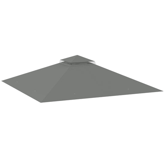 Outsunny 3x3(m) Replacement Gazebo Canopy, Double Tier Roof Top for Garden, Patio, Outdoor, Grey (TOP ONLY) #3 Top Sellingin Garden Shades 5