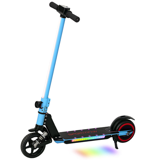 SPORTNOW Folding Electric Scooter for Kids Age 6-14 with Dual Brakes, Front Suspension, LED Colourful Lights and Display, 6.8kg Lightweight Aluminium E Scooter, Up to 14 KM/H & 6 KM, Blue #9 Top Sellingin Kids Scooters