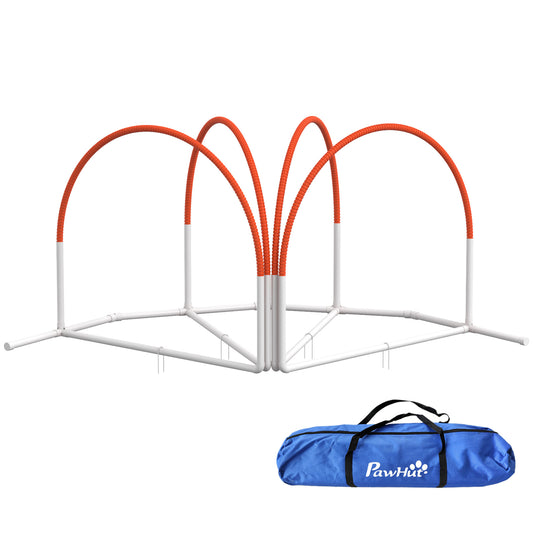 PawHut Dog Agility Equipment Set, Dog Agility Training Equipment for Dogs w/ Oxford Carry Bag, 4 PCS Weave Poles Orange #7 Top Sellingin Dog Training 5