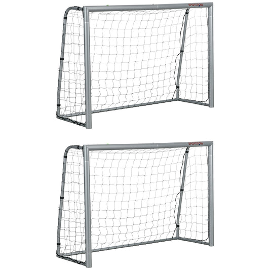 SPORTNOW 6ft x 4ft Football Goal, Set of 2 Football Net for Garden, Training Goal with Ground Stakes, Steel Frame #4 Top Sellingin Football