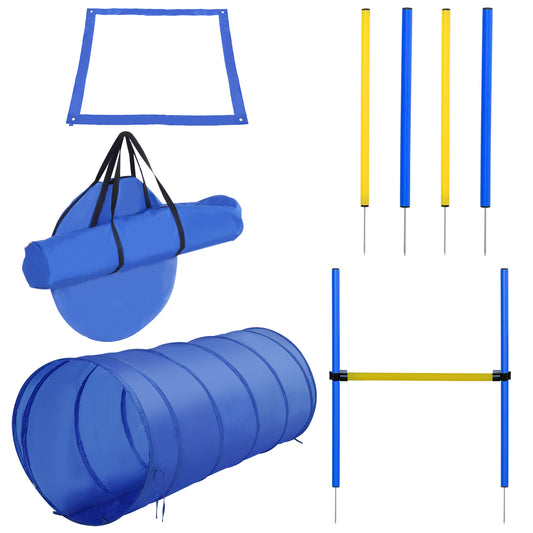 PawHut Pet Agility Training Equipment Dog Play Run Jump Obedience Training Set Adjustable (Poles + Hurdle + Tunnel + Pause Box) #6 Top Sellingin Dog Training 4.8