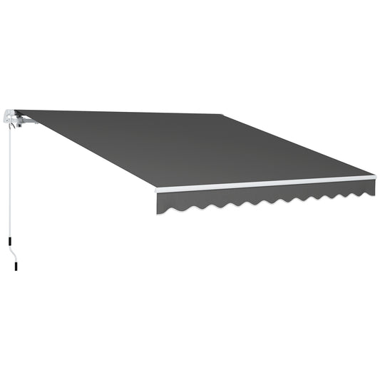 Outsunny 3 x 2.5m Garden Patio Manual Awning, Retractable Canopy Sun Shade Shelter with Fittings and Crank Handle, Dark Grey #2 Top Sellingin Awnings