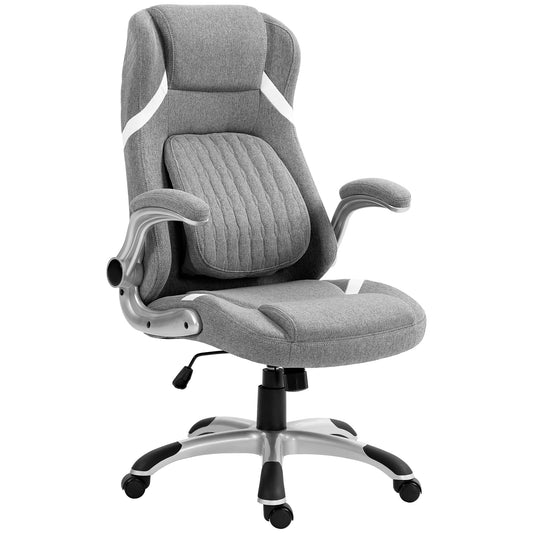 Vinsetto Linen-Look Office Chair, with Adjustable Height and Tension - Grey #8 Top Sellingin Office Chairs 5