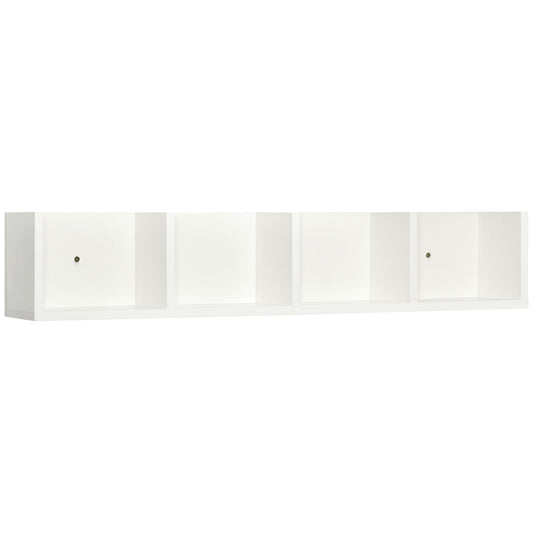 HOMCOM Wall Mount 84 CD / 56 DVD/Blu-ray/ Media Storage Rack 4 Cubes Wooden Shelf Organizer Unit Bookcase Display (White) #4 Top Sellingin Home Goods 4.8