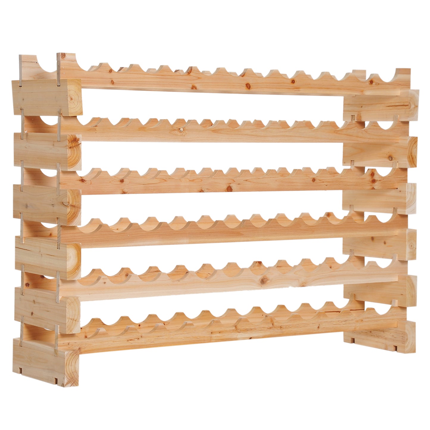 HOMCOM Six-Tier, 72 Bottle Wooden Wine Rack - Natural #1 Top Sellingin Wine Racks & Cabinets 4.8