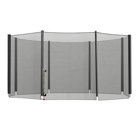 HOMCOM 13ft Trampoline Net Replacement Safety Net Enclosure Net Spare w/ 8 Poles 4.7